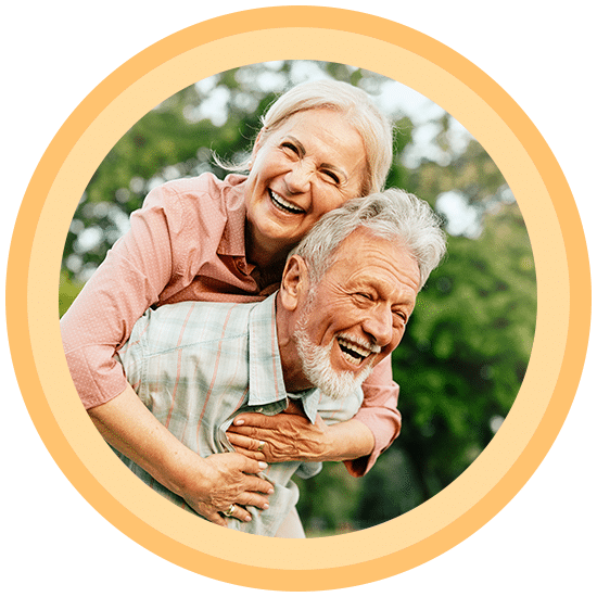 Mature couple happy with their new hearing aids